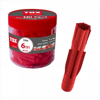TOX TRI 6/51 universalus mūrinis kaištis 6 mm x 51 mm, 150 vnt. 010260041
