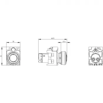 Siemens SIRIUS ACT 3SU1200-6KB10-1AA0 akustinis signalizatorius, 22 mm apvalus, plastikinis, juodas, 24 V AC/DC, IP66/IP67/IP69K
