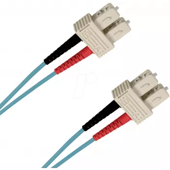 EFB Elektronik O7413.1-1.2 1 m SC-SC dvigubas OM3 LSZH akvamarino spalvos optinis komutacinis kabelis SCSCOM3DAQ1