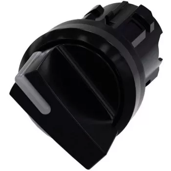 Siemens SIRIUS ACT 3SU10022BC100AA0 perjungiklio galvutė, 22 mm, 2 padėčių, fiksuojanti, juodas plastikinis priekinis žiedas, galima apšviesti