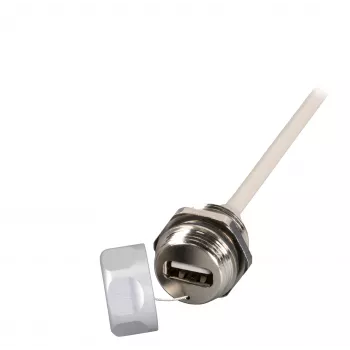 EFB IP67 USB 2.0 Type-A panelinė jungtis, M20 sriegis, 0,5 m kabelis, serviso prievadas IP67EBUSBA-A0,5FLHS