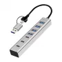 LogiLink USB 3.0 šakotuvas, 7 portų, 4x USB-A, 3x USB-C, aliumininis korpusas