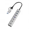 LogiLink USB 3.0 šakotuvas, 7 portų, 4x USB-A, 3x USB-C, aliumininis korpusas