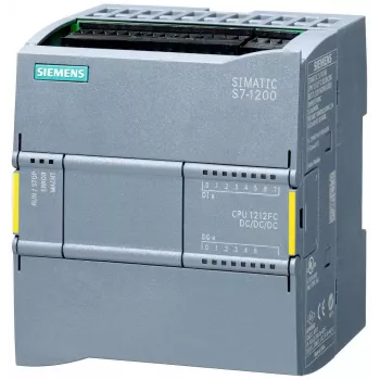 Siemens SIMATIC S7-1200F CPU 1212 FC kompaktiškas procesorius, 8 DI/4 DO/2 AI, PROFINET, 100 KB programinė atmintis, DC/DC/DC, fail-safe 6ES72121AF400XB0
