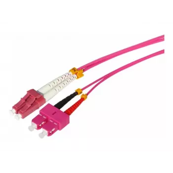 Tecline HD OM4 daugiamodis šviesolaidinis pataisymo kabelis LC į SC Duplex, 50/125 µm, Erika Violet, 7,5 m 798LS07