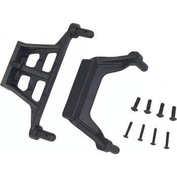 Reely RE-5690556 kebulo tvirtinimo rinkinys 1:10 RC automobiliams (4 tvirtinimo elementai, 8 spaustukai, juodi)
