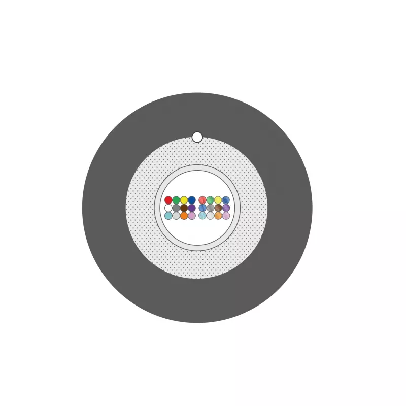INFRALAN U-DQ(ZN)BH OS2 24E (1x24) Eca 3000N LSZH juodas, 7,5 mm G657A1 šviesolaidinis kabelis 54424D1E-CPR
