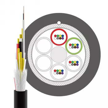 INFRALAN U-DQ(ZN)BH OS2 48E (4x12) Eca 5000N LSZH juodas 11,2 mm G657A1 šviesolaidinis kabelis 54448.1D-E5