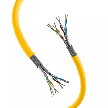 INFRALAN Cat.7A 1250 AWG22 S/FTP 4P CPR Dca 25Gbit/s paruoštas rapsų geltonumo RAL1021, 500m 999833.500-CPR