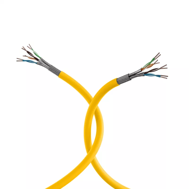 INFRALAN Cat.7A 1250 AWG22 S/FTP 4P CPR Dca 25Gbit/s paruoštas rapsų geltonumo RAL1021, 500m 999833.500-CPR