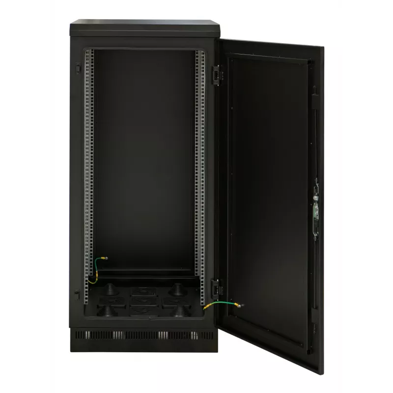 19 inch tinklo spintelė 42U 800x800, IP55, su iš anksto sumontuotu cokoliu, RAL9005 691742IP55V2.TS