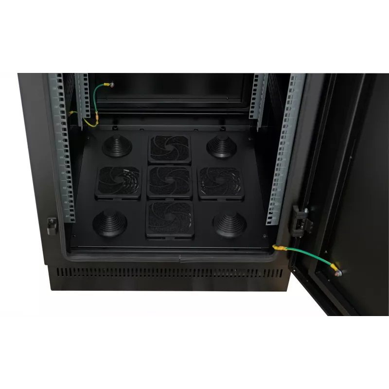 19 inch tinklo spintelė 42U 800x800, IP55, su iš anksto sumontuotu cokoliu, RAL9005 691742IP55V2.TS