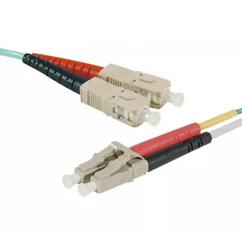 EXERTIS CONNECT šviesolaidinis komutacinis kabelis, 50/125 µm, OM3, SC Duplex į LC Duplex, turkio spalvos, 4,0 m