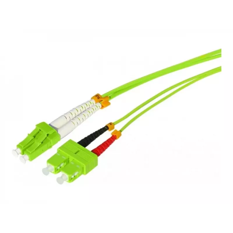 Tecline HD OM5 50/125 µm daugiamodis optinis komutacinis kabelis, LC Duplex į SC Duplex, žalios spalvos, 3,0 m 796LS03