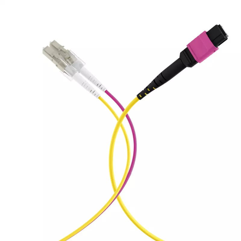 EFB Elektronik MPOF12LCOM4-5 MPO-PLUS (F) į LC Duplex magistralinis kabelis, OM4, 12 pluoštų, Type B, LSZH, Erika Violet, 5 m