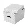 LEITZ 628282 Home Storage Box Medium, 3 dalių rinkinys, baltos spalvos, 100% perdirbtas gofruotas kartonas, nuimamas dangtis, sukraunamos