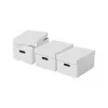 LEITZ 628282 Home Storage Box Medium, 3 dalių rinkinys, baltos spalvos, 100% perdirbtas gofruotas kartonas, nuimamas dangtis, sukraunamos