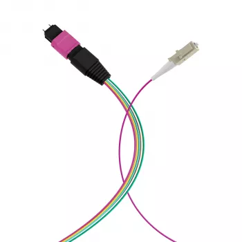 EFB Elektronik MPO-PLUS (M)-LC fanout kabelis OM4 12 pluoštų Type B LSZH Erika-Violet 1m MPOM12LCOM4-1