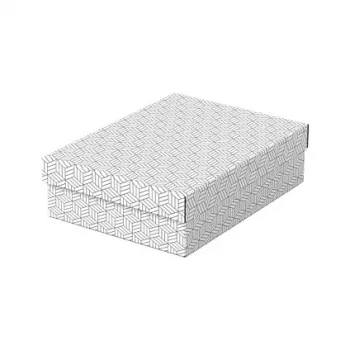 LEITZ Home M dėžučių rinkinys, 3 vnt., baltos spalvos, 100% perdirbtas gofruotasis kartonas, nuimamas dangtis 628284