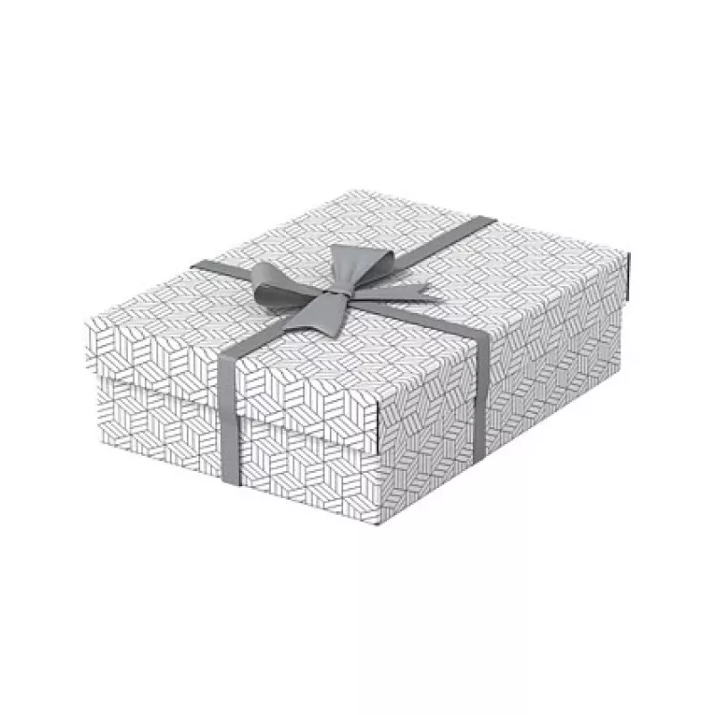 LEITZ Home M dėžučių rinkinys, 3 vnt., baltos spalvos, 100% perdirbtas gofruotasis kartonas, nuimamas dangtis 628284