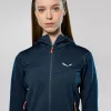 Salewa Puez Altavia PL HD moteriškas flisinis švarkas su užtrauktuku ir gobtuvu - Navy Blazer