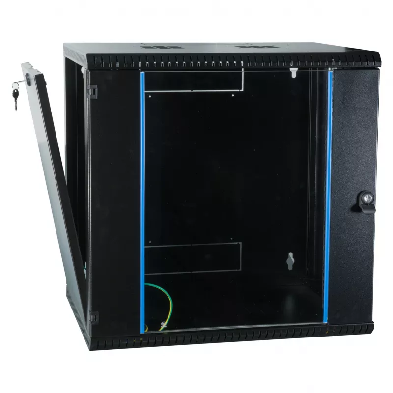 EFB 19 colių sieninis tinklo spintelė 12U, fiksuota, vienos sekcijos, RAL 9005, gylis 600 mm (691712VTS.60)