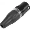 HICON HI-X5CM-B 5 kontaktų XLR kištukas, litavimo prijungimas, cinko lydinio korpusas, juodas 30200514