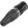 HICON HI-X5CM-B 5 kontaktų XLR kištukas, litavimo prijungimas, cinko lydinio korpusas, juodas 30200514