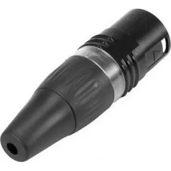 HICON HI-X5CM-B 5 kontaktų XLR kištukas, litavimo prijungimas, cinko lydinio korpusas, juodas 30200514