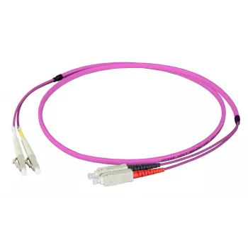 EFB Elektronik Duplex Jumper LC-SC 50/125µ OM4 LSZH Erika Violet plokščias dvigubas 3x5mm 7,5m O0323FT.7,5