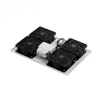 EFB Elektronik PEL-LFD04ET.GR 4 ventiliatorių stogo aušinimo įrenginys 19 inch spintoms, 1080 m³/h, pilkas