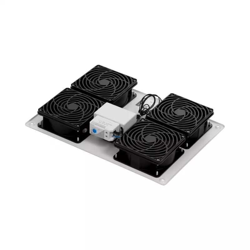 EFB Elektronik PEL-LFD04ET.GR 4 ventiliatorių stogo aušinimo įrenginys 19 inch spintoms, 1080 m³/h, pilkas