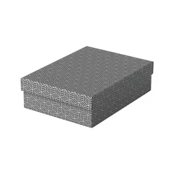 Esselte Home M dydžio daiktadėžės ir dovanų dėžutės, 3 vnt. rinkinys, pilkos spalvos, 100% perdirbto gofruoto kartono, nuimamu dangteliu 628285