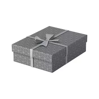 Esselte Home M dydžio daiktadėžės ir dovanų dėžutės, 3 vnt. rinkinys, pilkos spalvos, 100% perdirbto gofruoto kartono, nuimamu dangteliu 628285