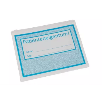 BOI Dokutech pacientų daiktų maišelis su slankiuoju užtrauktuku, mėlynas/baltas, 10 vienetų 9318-00061