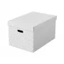 LEITZ Esselte Home Storage Box L, rinkinys iš 3, baltos spalvos, 100% perdirbtas gofruotasis kartonas, nuimamas dangtis, sukraunamos, 365 x 270 x 120 mm 628286