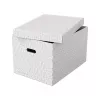 LEITZ Esselte Home Storage Box L, rinkinys iš 3, baltos spalvos, 100% perdirbtas gofruotasis kartonas, nuimamas dangtis, sukraunamos, 365 x 270 x 120 mm 628286