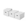 LEITZ Esselte Home Storage Box L, rinkinys iš 3, baltos spalvos, 100% perdirbtas gofruotasis kartonas, nuimamas dangtis, sukraunamos, 365 x 270 x 120 mm 628286