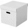 LEITZ Home Cube laikymo dėžių rinkinys, 3 vnt., baltos, 100% perdirbto gofruotojo kartono, nuimamas dangtis 628288