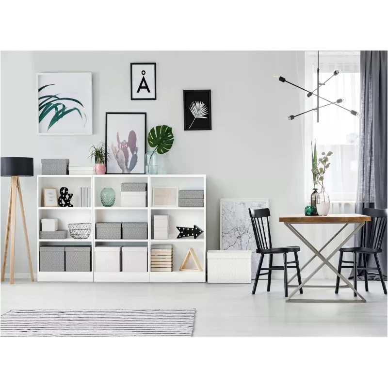 LEITZ Home Cube laikymo dėžių rinkinys, 3 vnt., baltos, 100% perdirbto gofruotojo kartono, nuimamas dangtis 628288