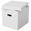 LEITZ Home Cube laikymo dėžių rinkinys, 3 vnt., baltos, 100% perdirbto gofruotojo kartono, nuimamas dangtis 628288