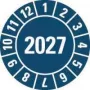 HEIN Industrieschilder Inspekcijos lipdukas 2027, mėlynas, savaiminio lipnumo plėvelė, apvalus 20 mm, 500 vienetų ritinyje 189463