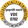HEIN Industrieschilder 188207 VDE 0702 patikros etiketės, 26–31 sav., 20 mm, nuolatinis klijavimas, 500 vnt. ritinyje