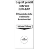 HEIN 178140 patikros etiketė pagal DIN VDE 0701-0702, lipni, geltona, 50 x 25 mm, 100 vnt.