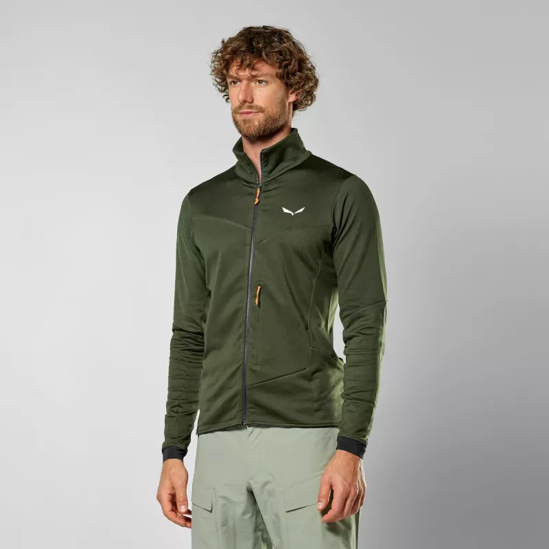 Salewa Sella Crevasse Jacket vyriška flisinė striukė - Dark Olive, M dydis