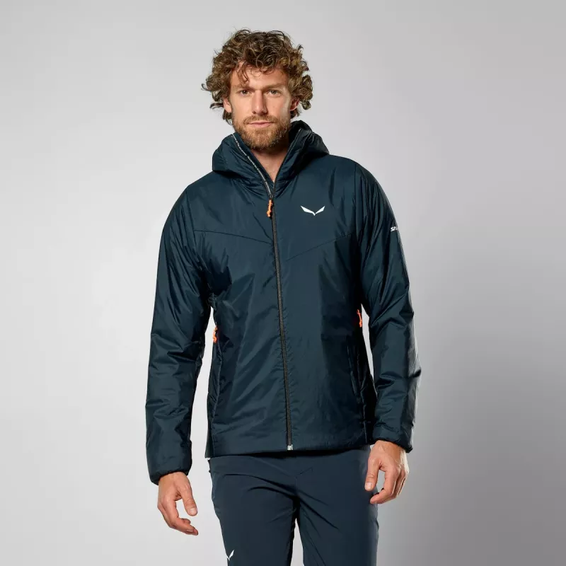 Salewa Puez Catinaccio 2 TirolWool Responsive striukė su gobtuvu vyrams, Navy Blazer, L dydis