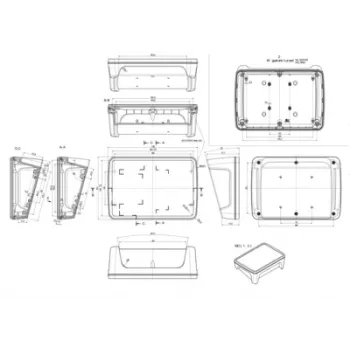 Bopla BoPad BOP 7.0 P-9005-SET ekrano korpusas 215 x 150 x 75,70 mm ABS juodas (RAL 9005) 35107075.HMT1