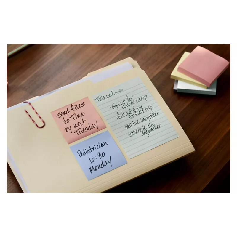 3M Post-it Recycling Notes 655-1RPT-N lipnūs lapeliai, 127 x 76 mm, violetinė, 100 lapelių, 100% perdirbtas popierius