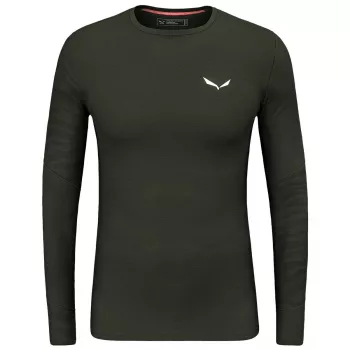 Salewa Cristallo Warm ilgomis rankovėmis marškinėliai - Dark Olive