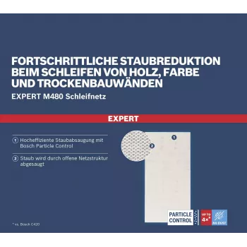 Bosch Accessories 2608901692 šlifavimo tinklelis sausųjų statybų šlifuokliui, grūdėtumas 180, 107 mm x 115 mm, 10 vnt.